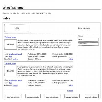 Wireframes de análisis y diseños previos