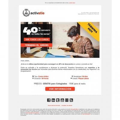 Plantilla de correo para e-mail marketing